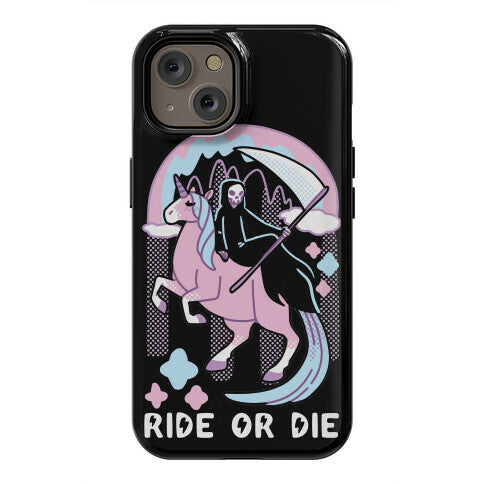 Ride or Die - Grim Reaper and Unicorn Phone Case